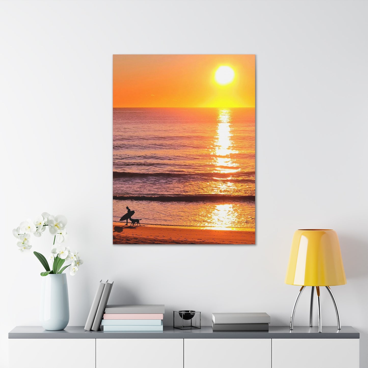 Sunrise Surfer Canvas Print