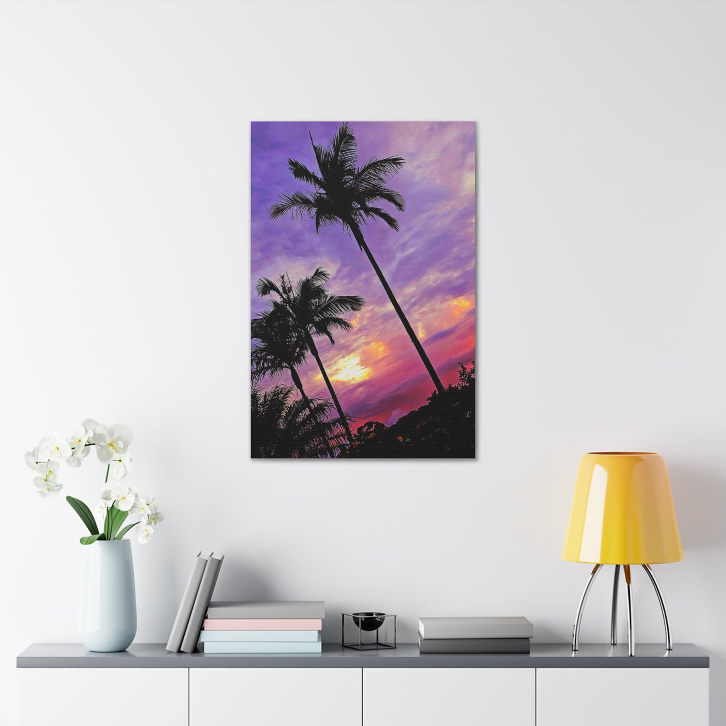 Palm Purple Sunset Canvas Print