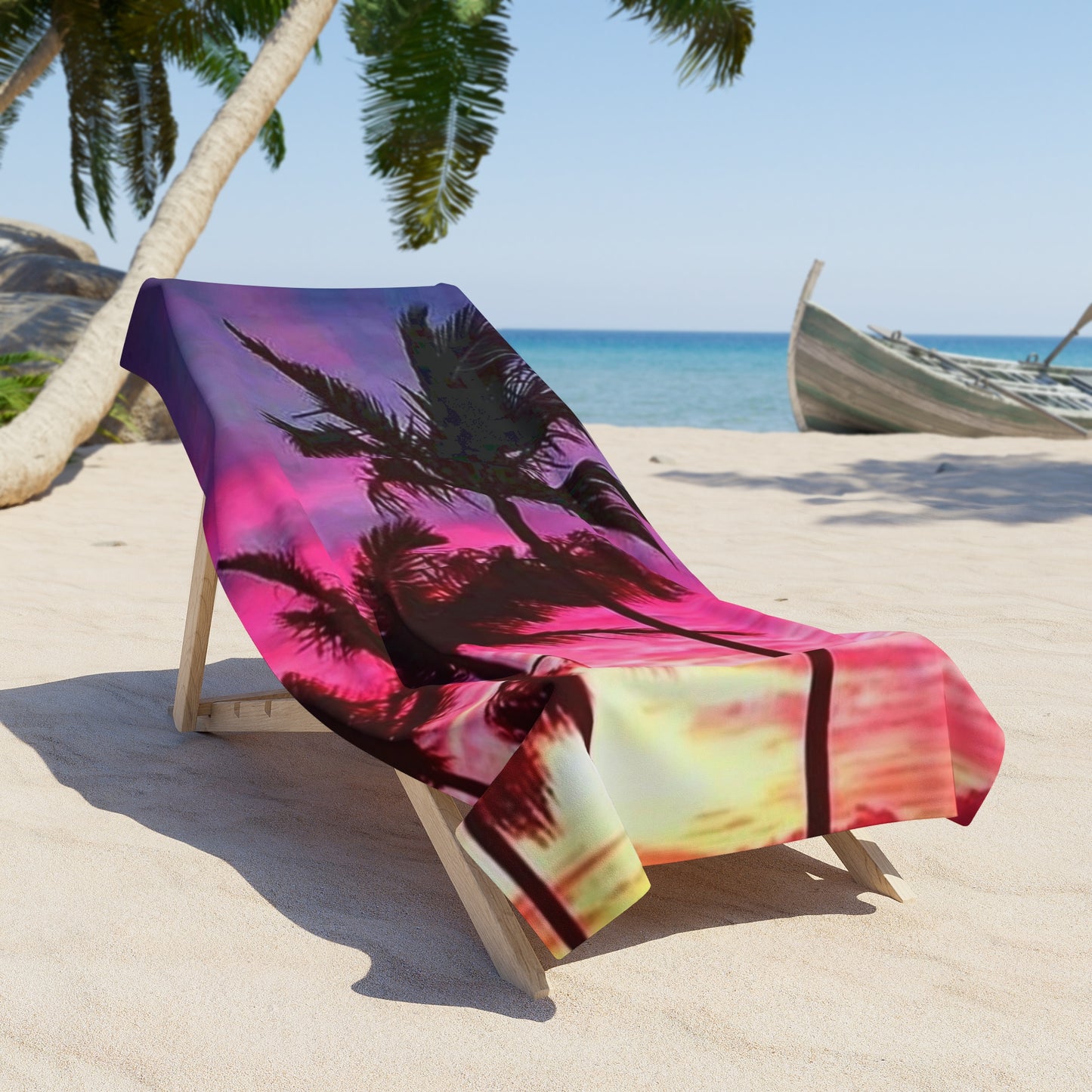 Cloudy Palms Beach Towel