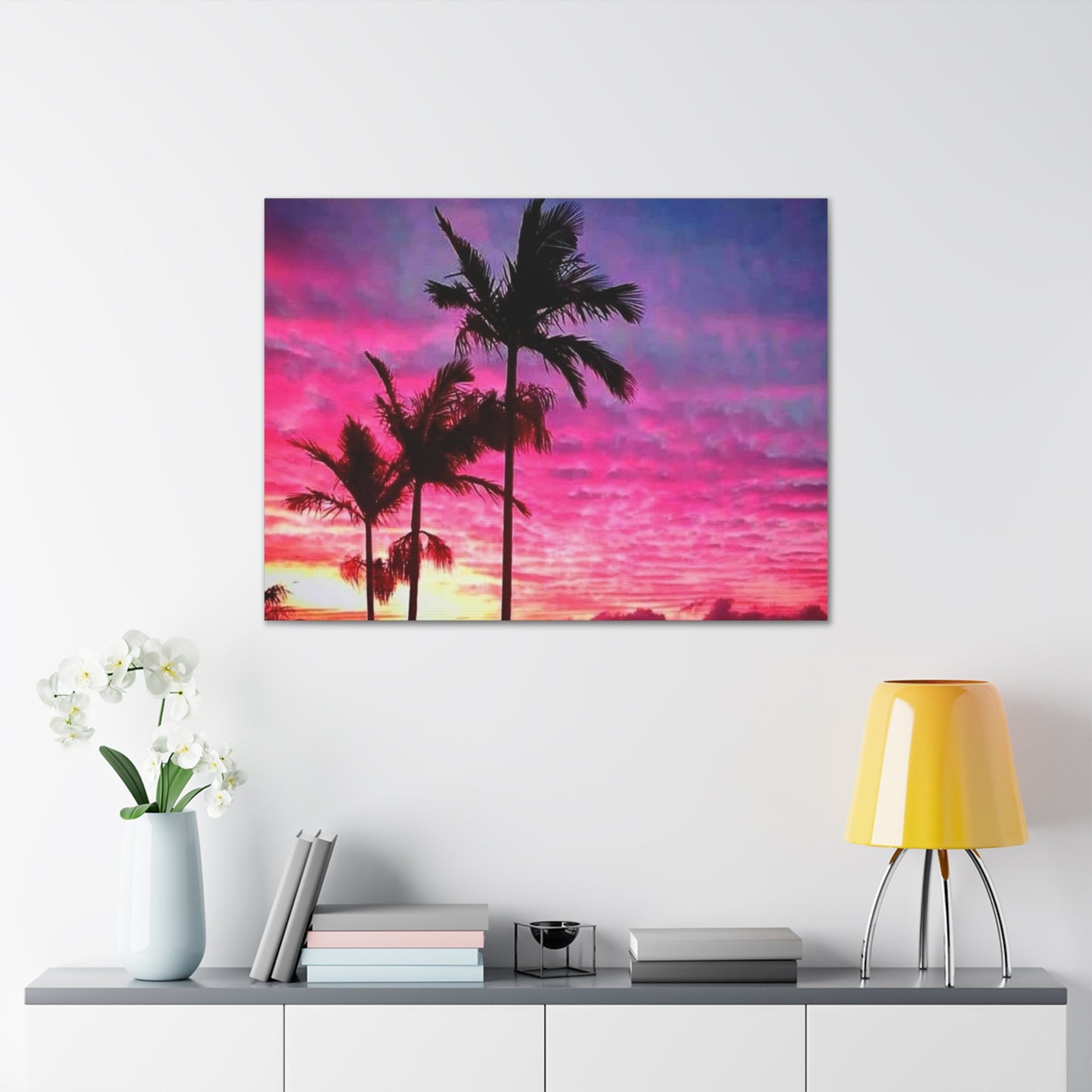 Cloudy Palms Canvas Print