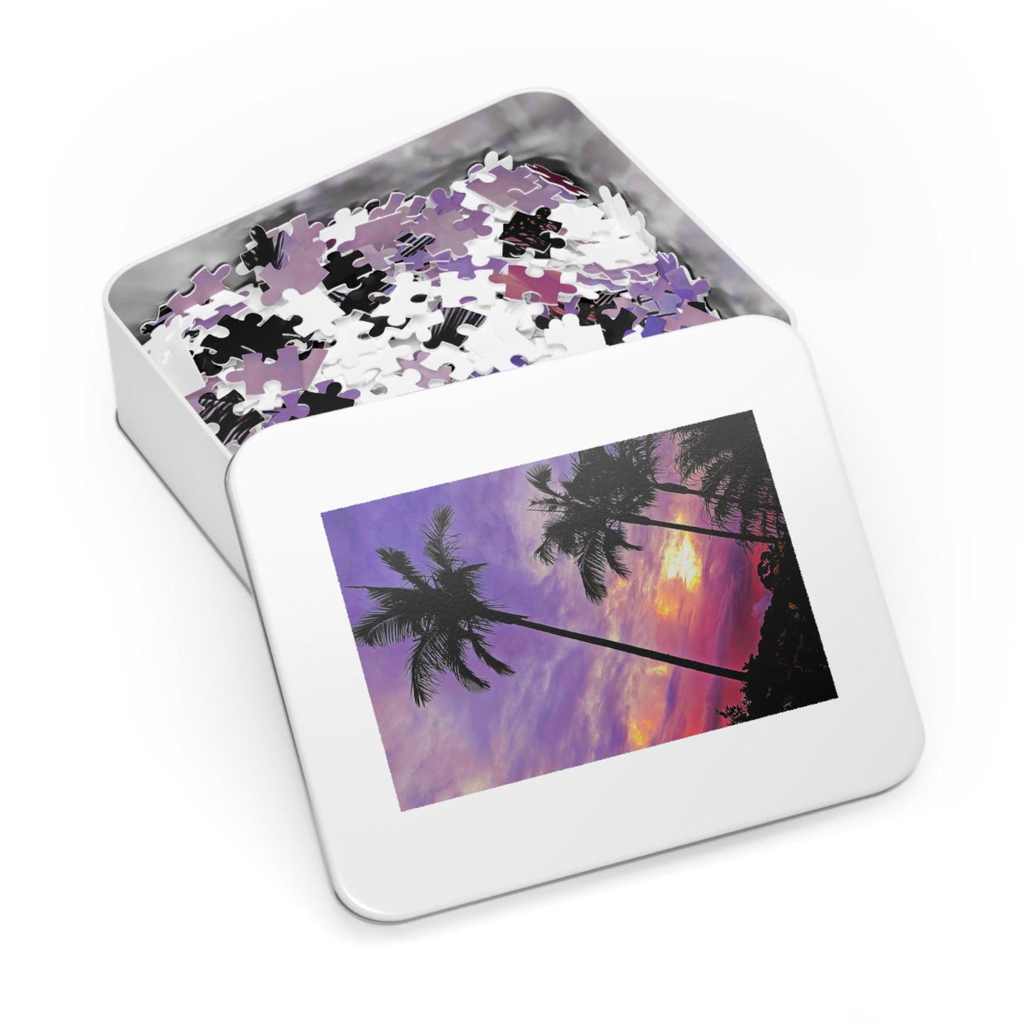 Palm Purple Sunset Jigsaw Puzzle