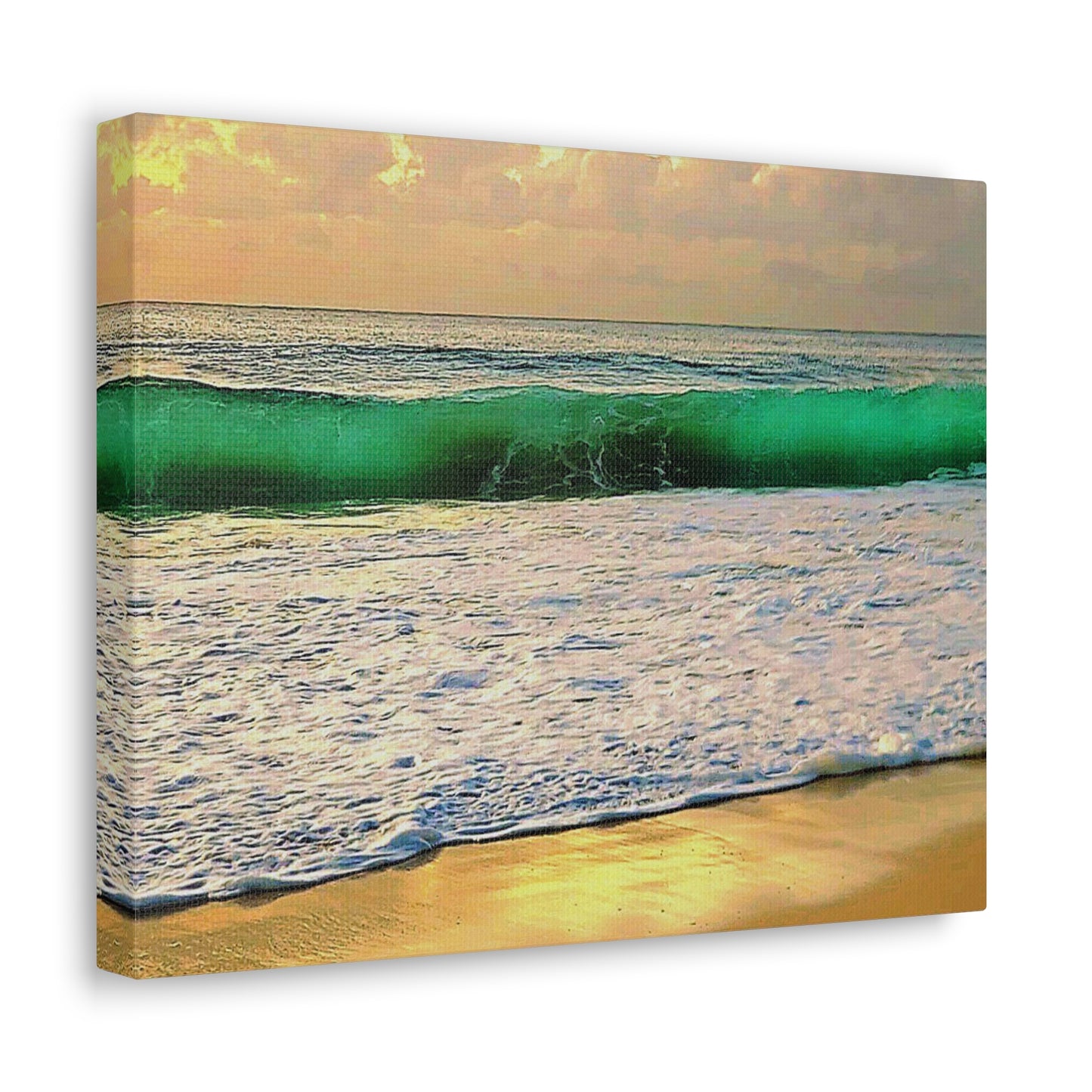 One Mile Green & Gold Canvas Print