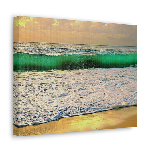 One Mile Green & Gold Canvas Print