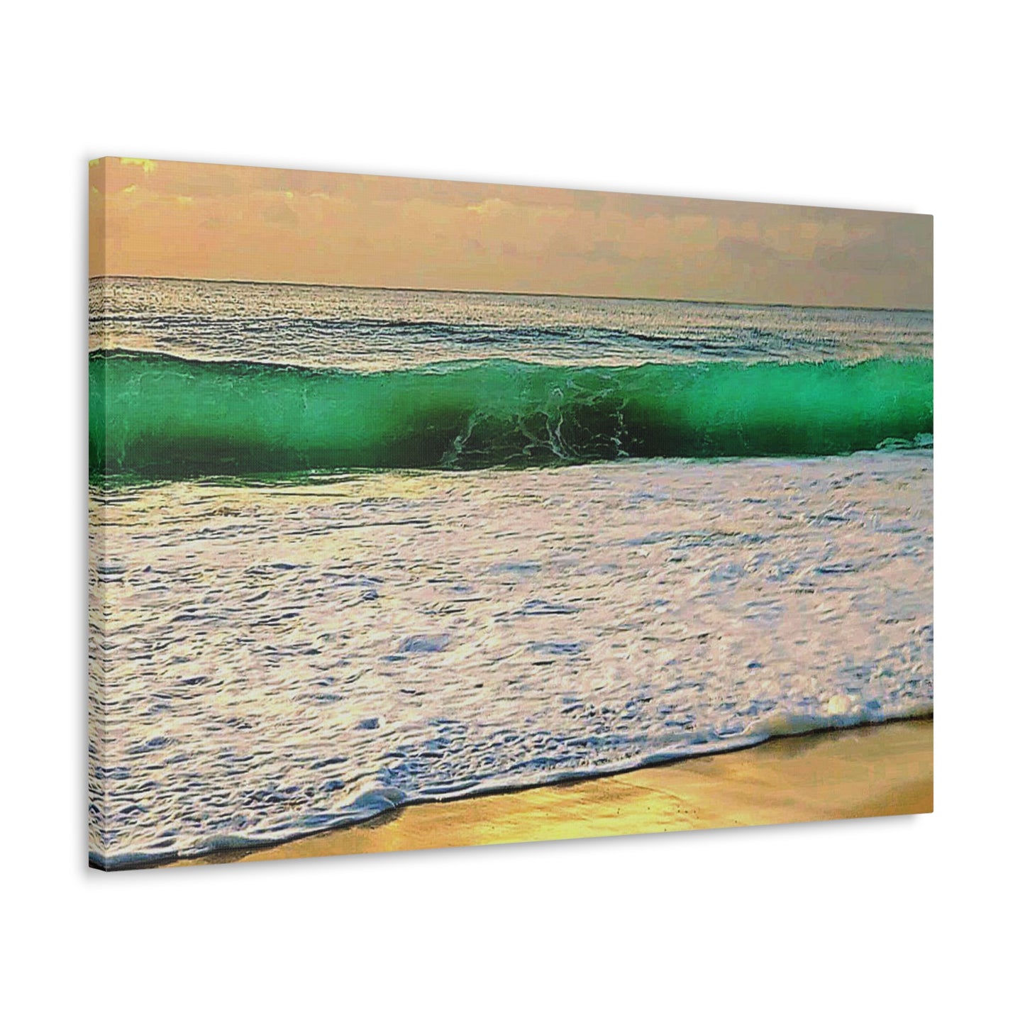 One Mile Green & Gold Canvas Print
