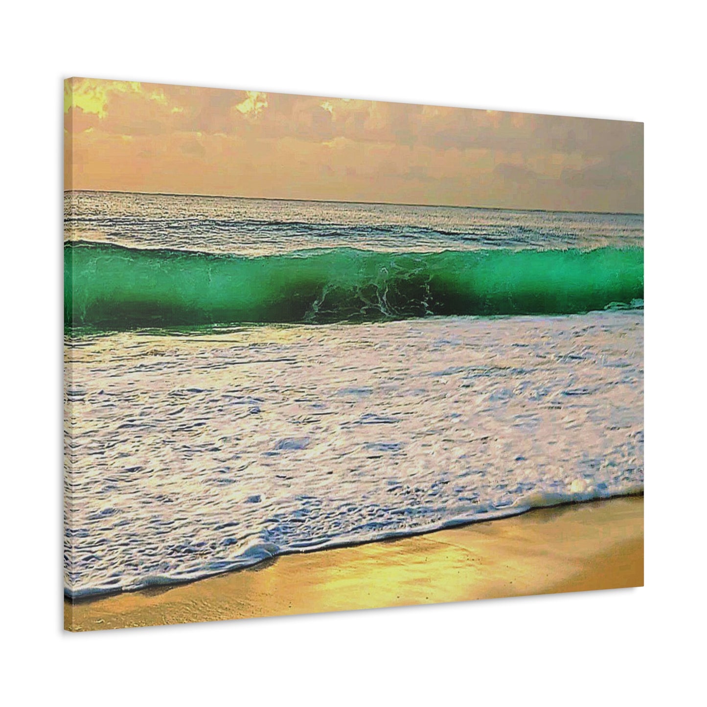 One Mile Green & Gold Canvas Print