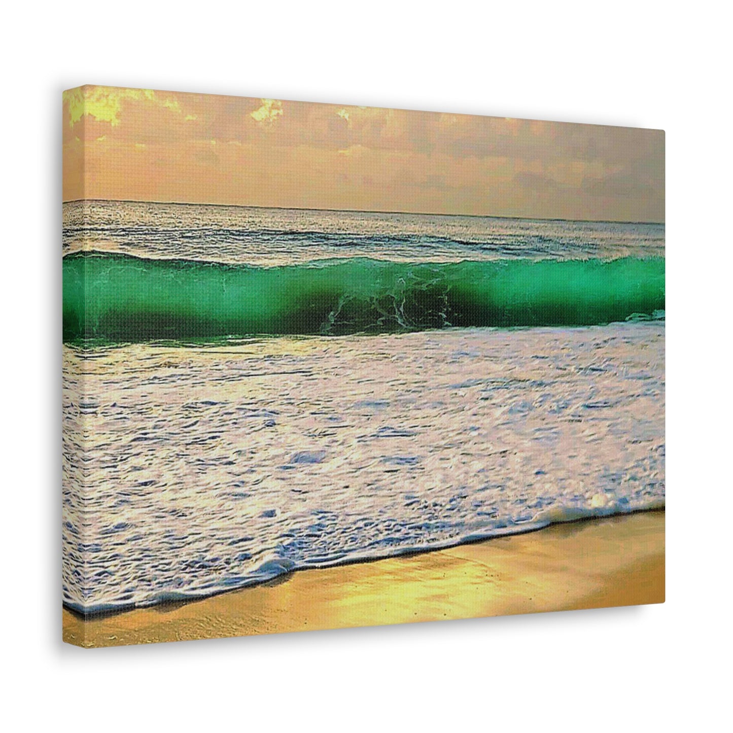 One Mile Green & Gold Canvas Print