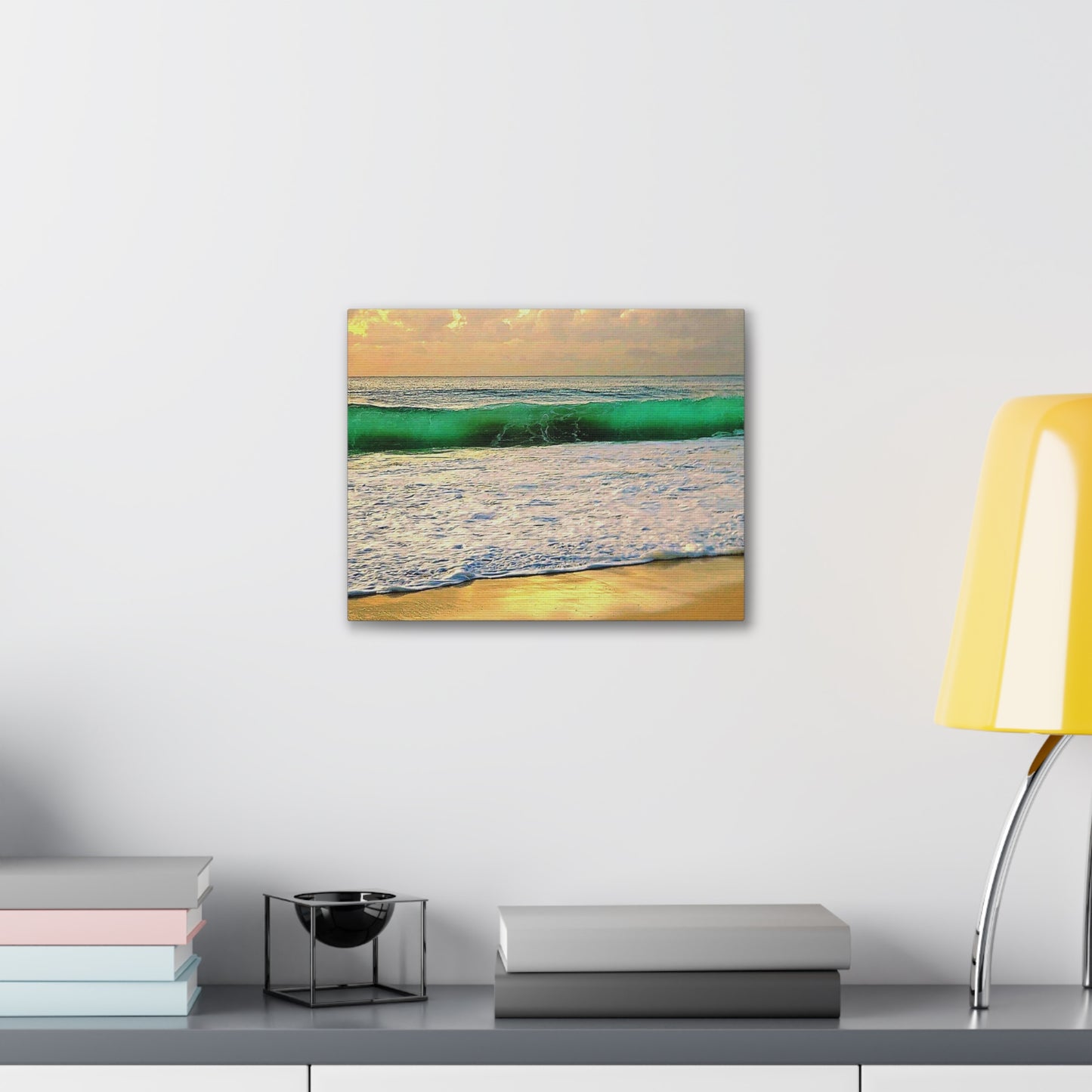 One Mile Green & Gold Canvas Print