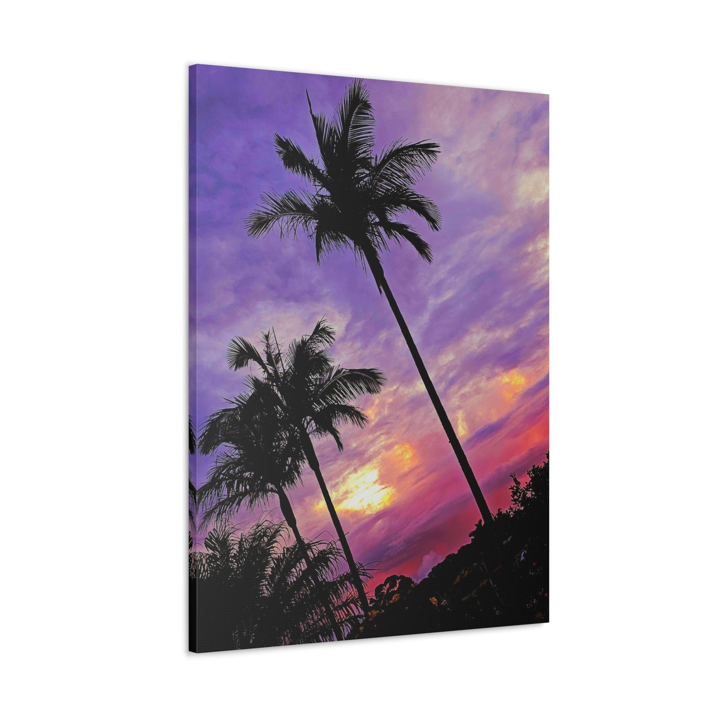 Palm Purple Sunset Canvas Print
