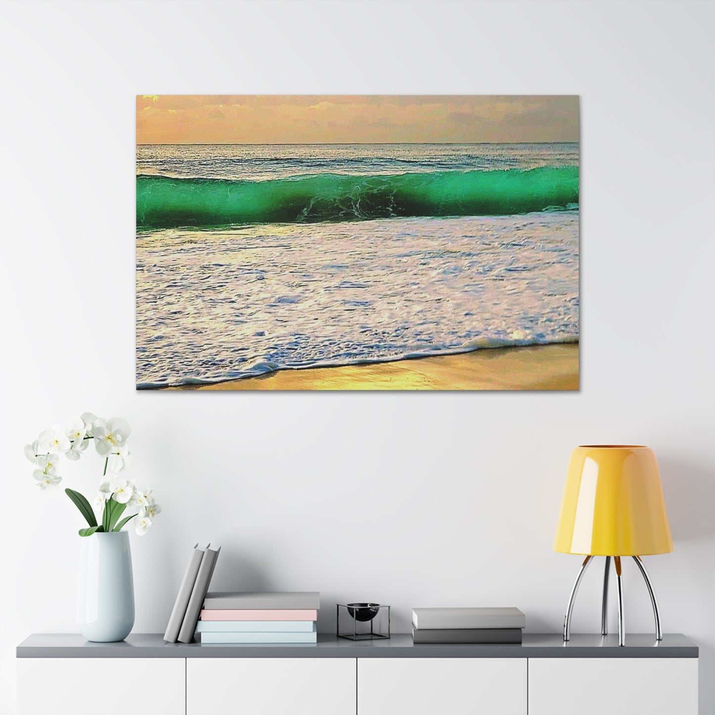 One Mile Green & Gold Canvas Print