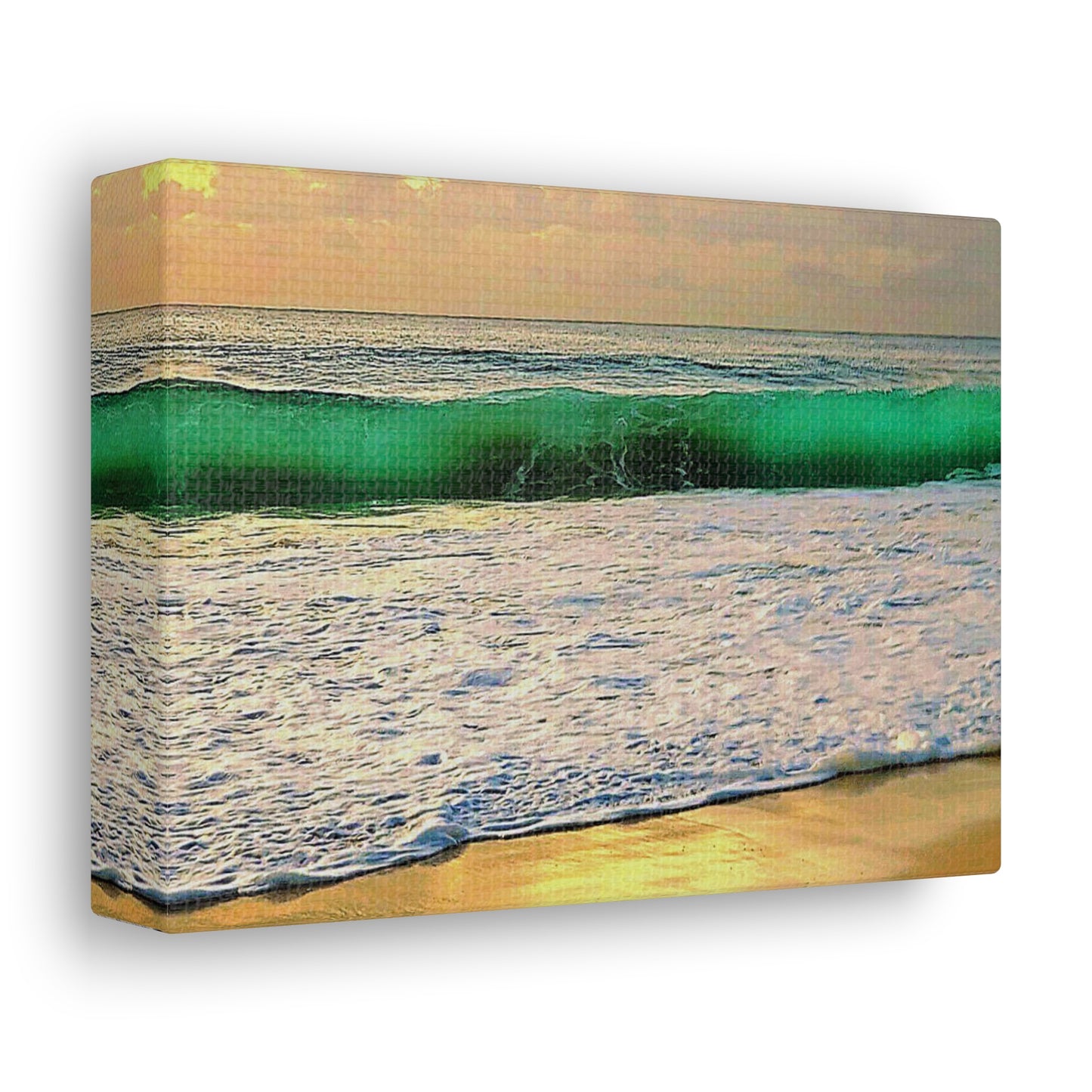 One Mile Green & Gold Canvas Print
