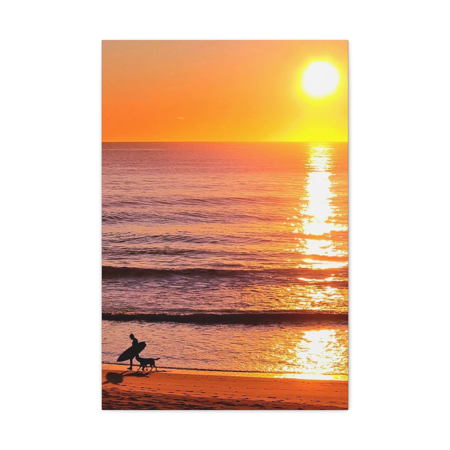 Sunrise Surfer Canvas Print