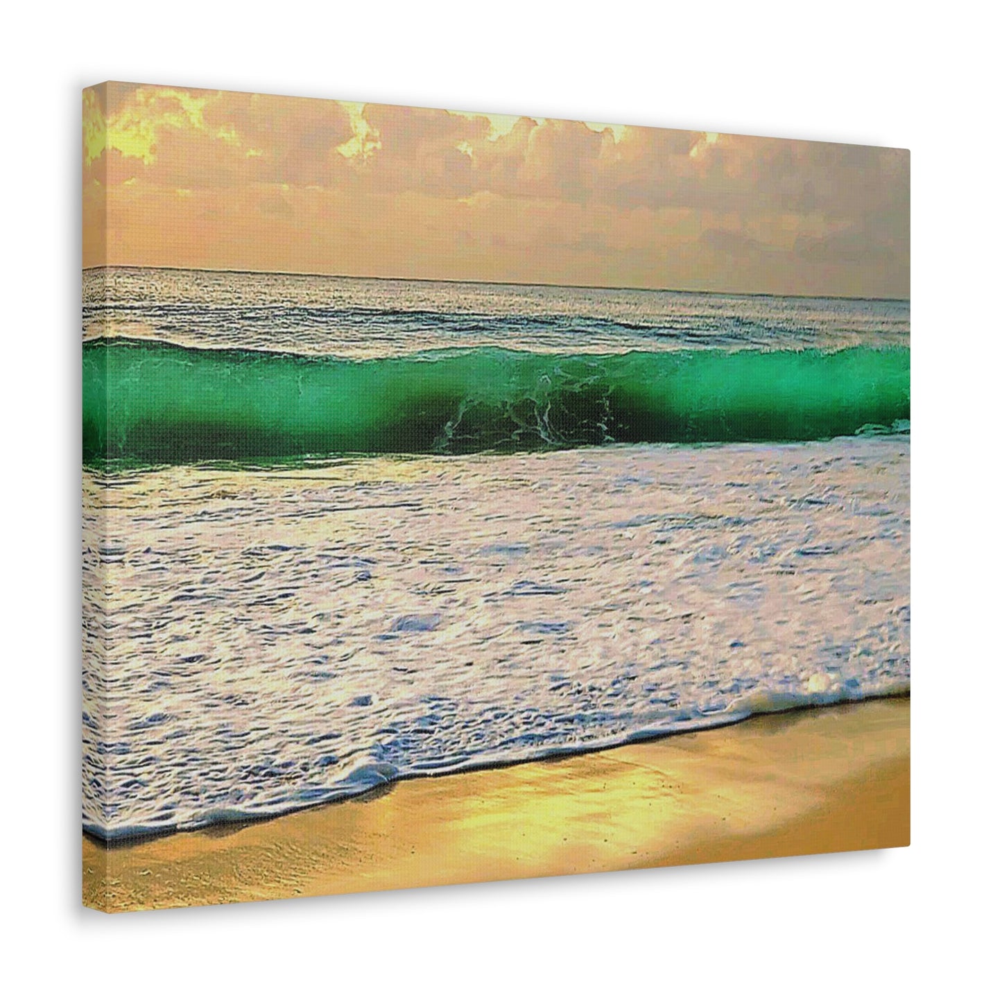 One Mile Green & Gold Canvas Print