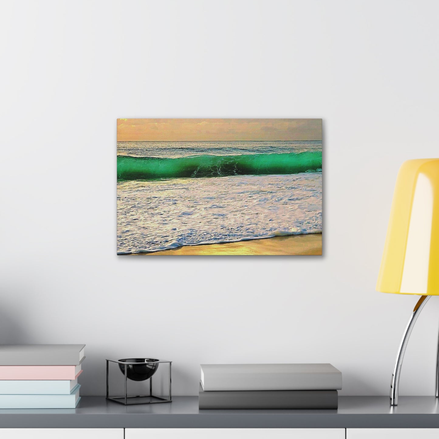 One Mile Green & Gold Canvas Print
