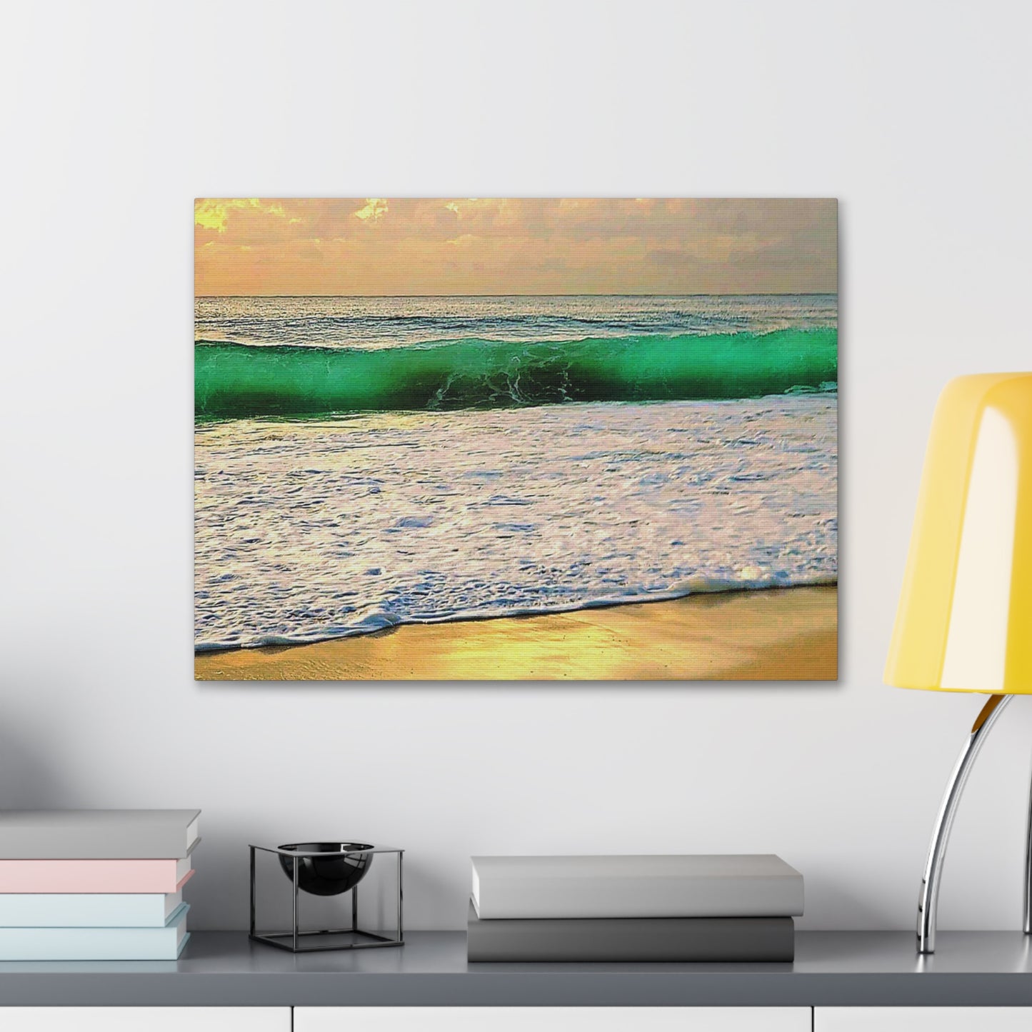 One Mile Green & Gold Canvas Print