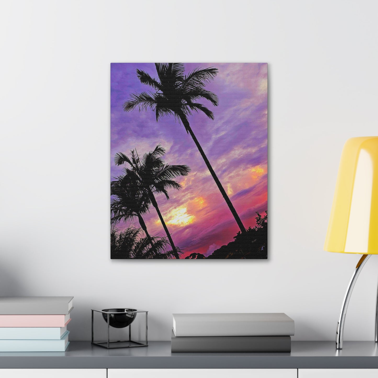 Palm Purple Sunset Canvas Print
