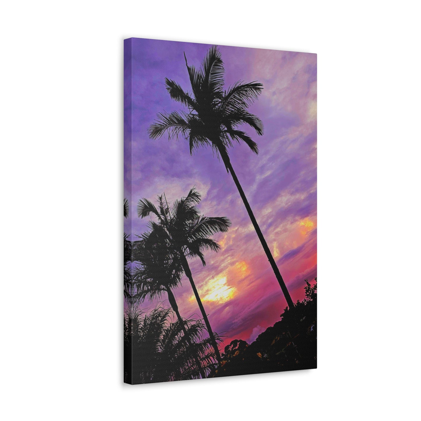 Palm Purple Sunset Canvas Print