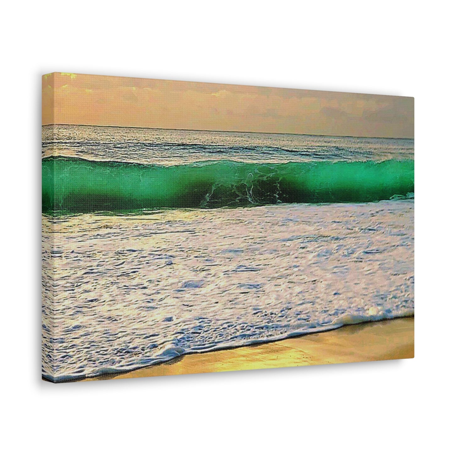 One Mile Green & Gold Canvas Print