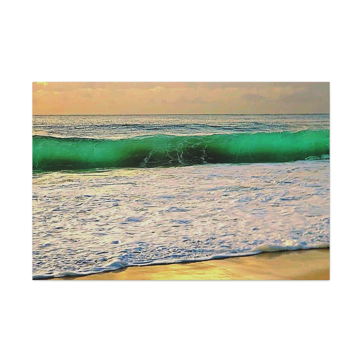 One Mile Green & Gold Canvas Print