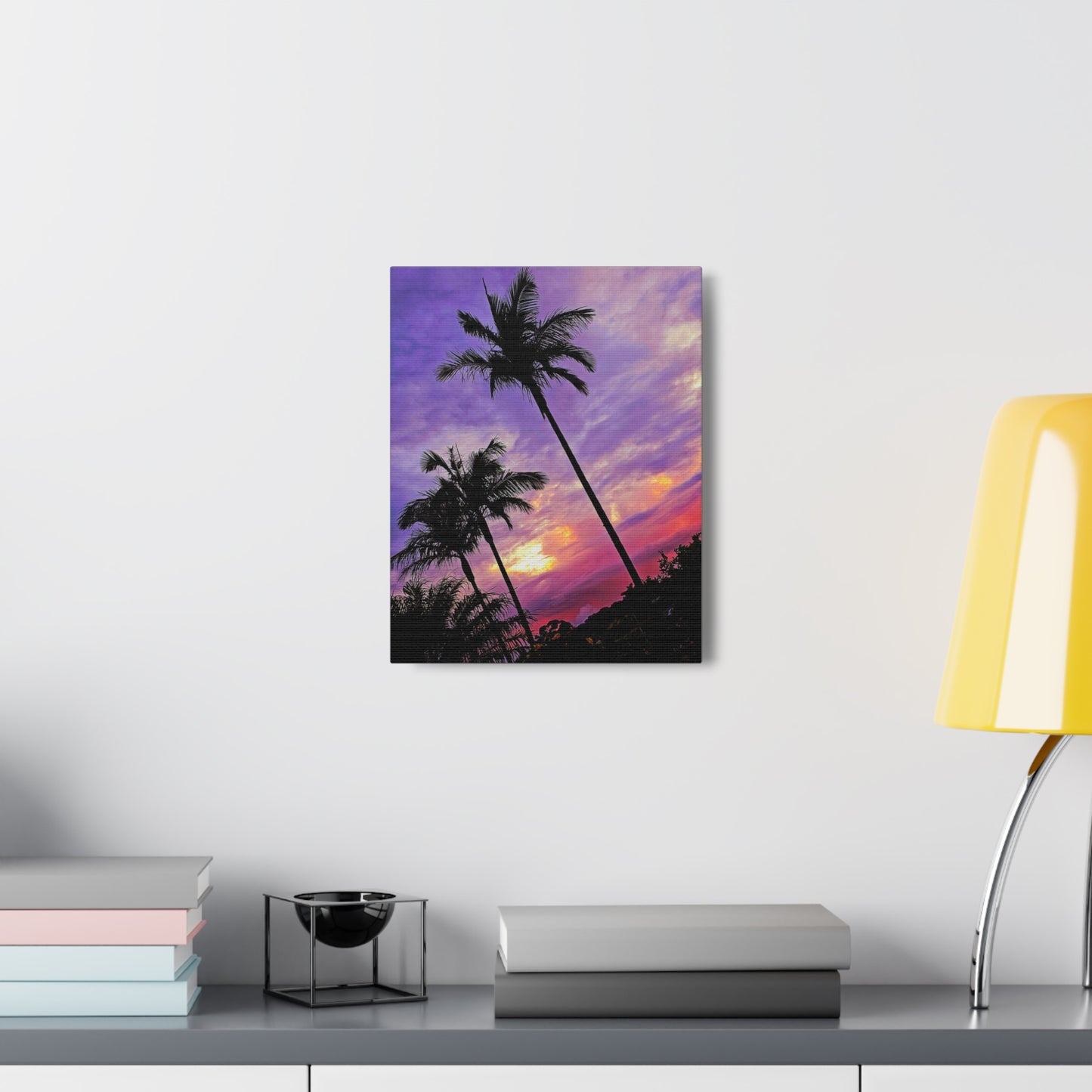 Palm Purple Sunset Canvas Print