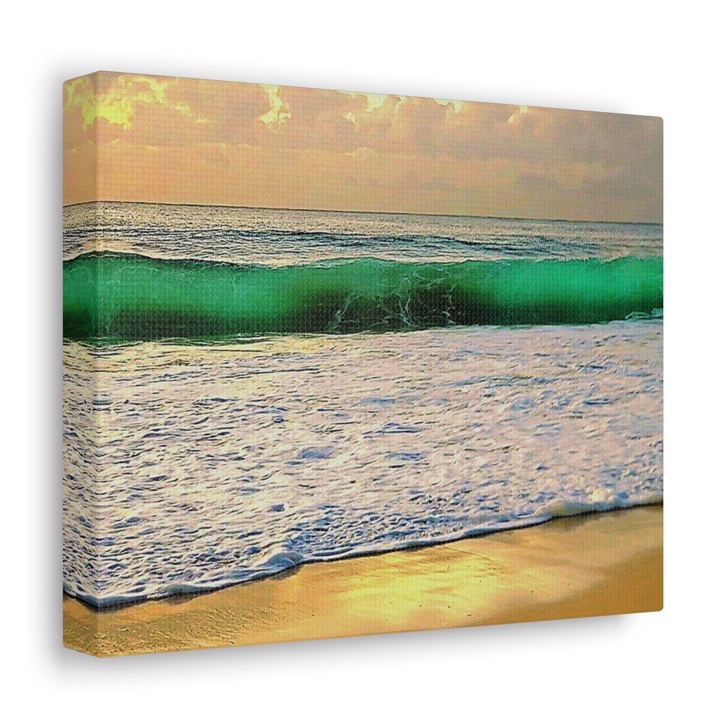 One Mile Green & Gold Canvas Print