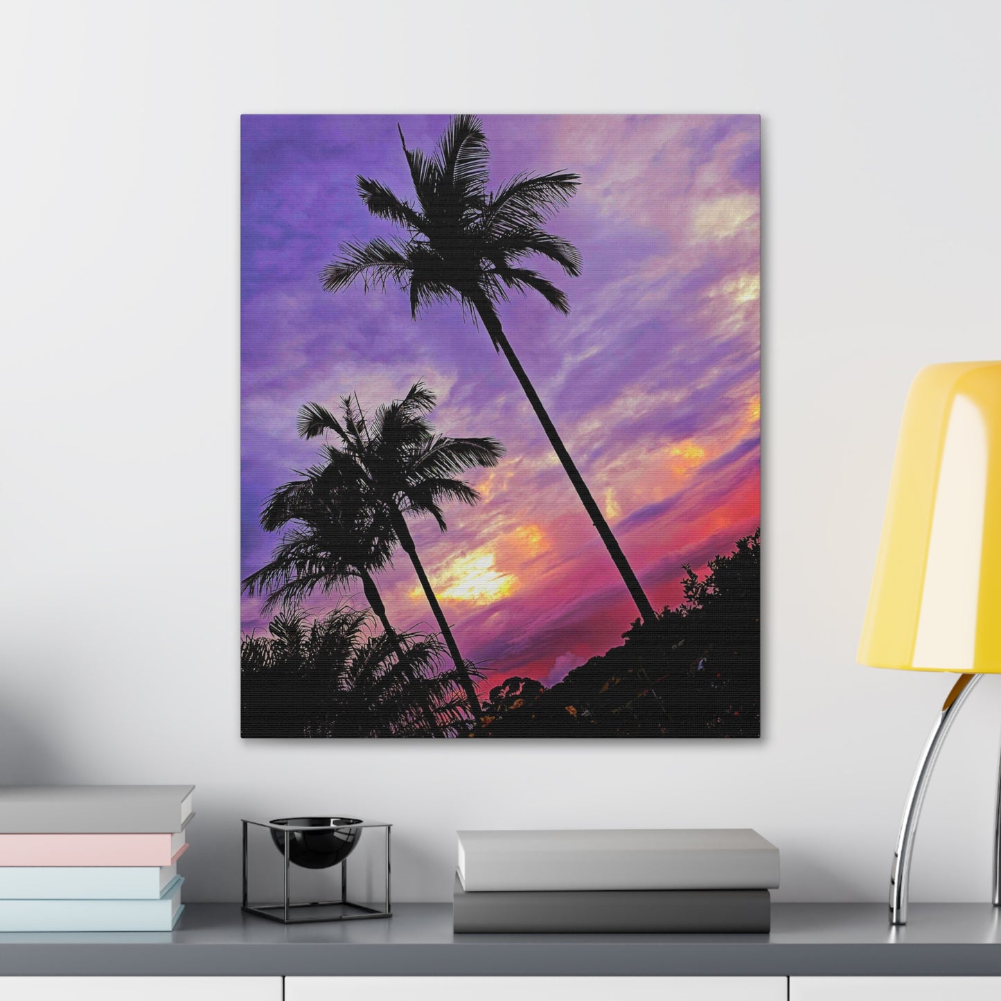 Palm Purple Sunset Canvas Print