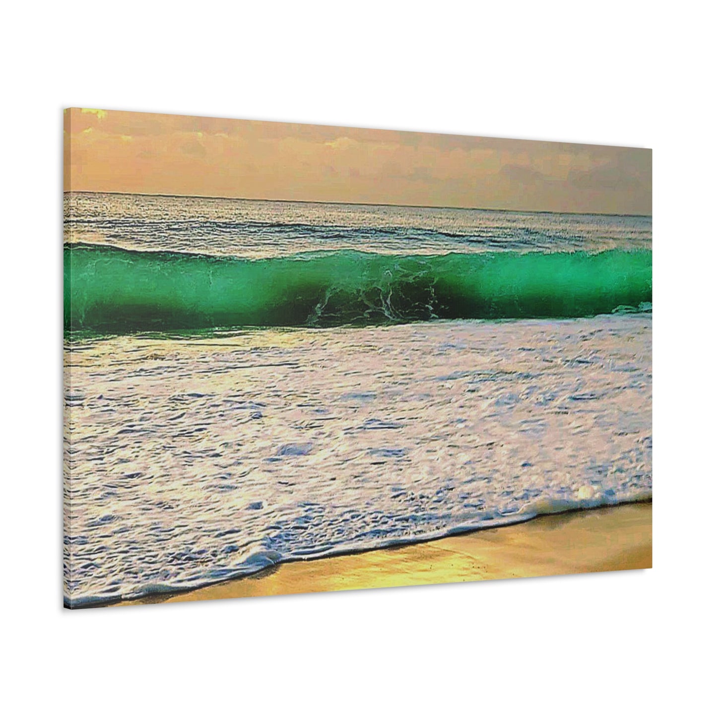 One Mile Green & Gold Canvas Print