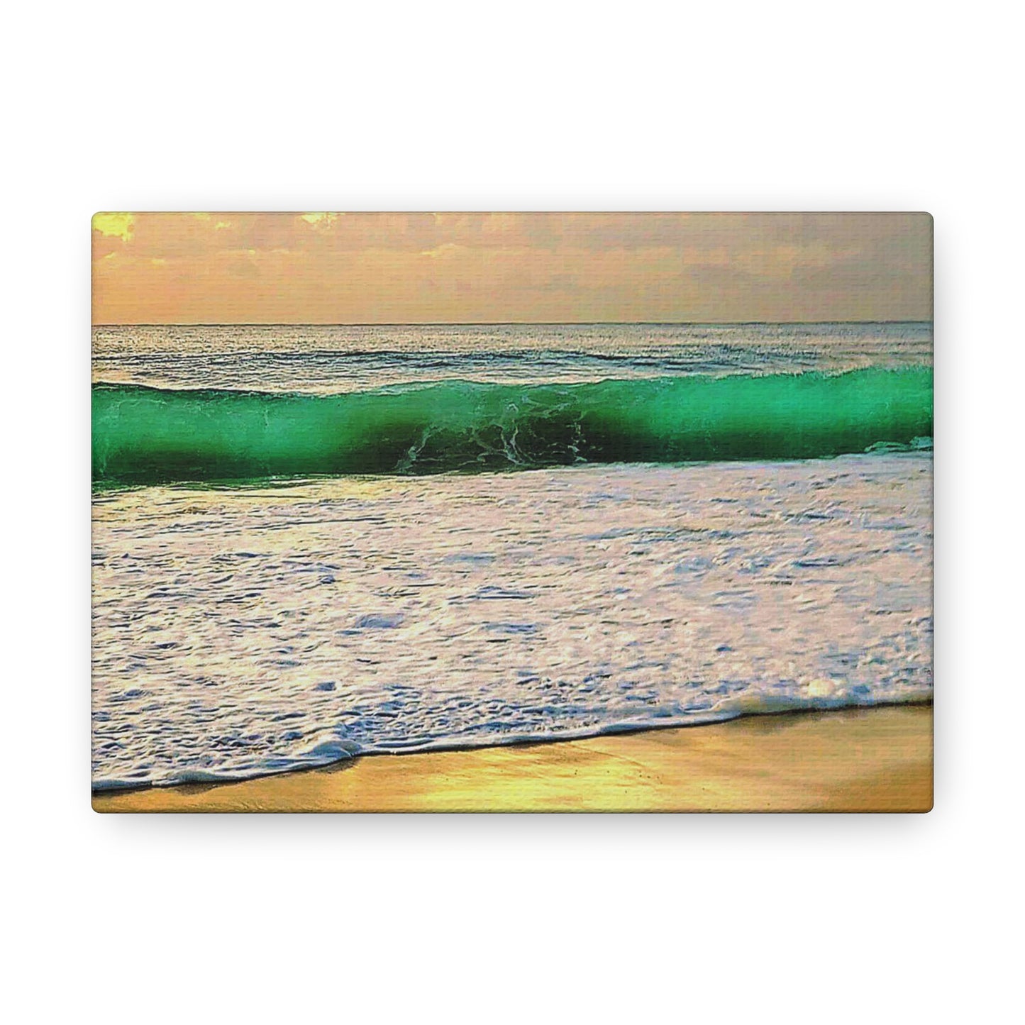 One Mile Green & Gold Canvas Print