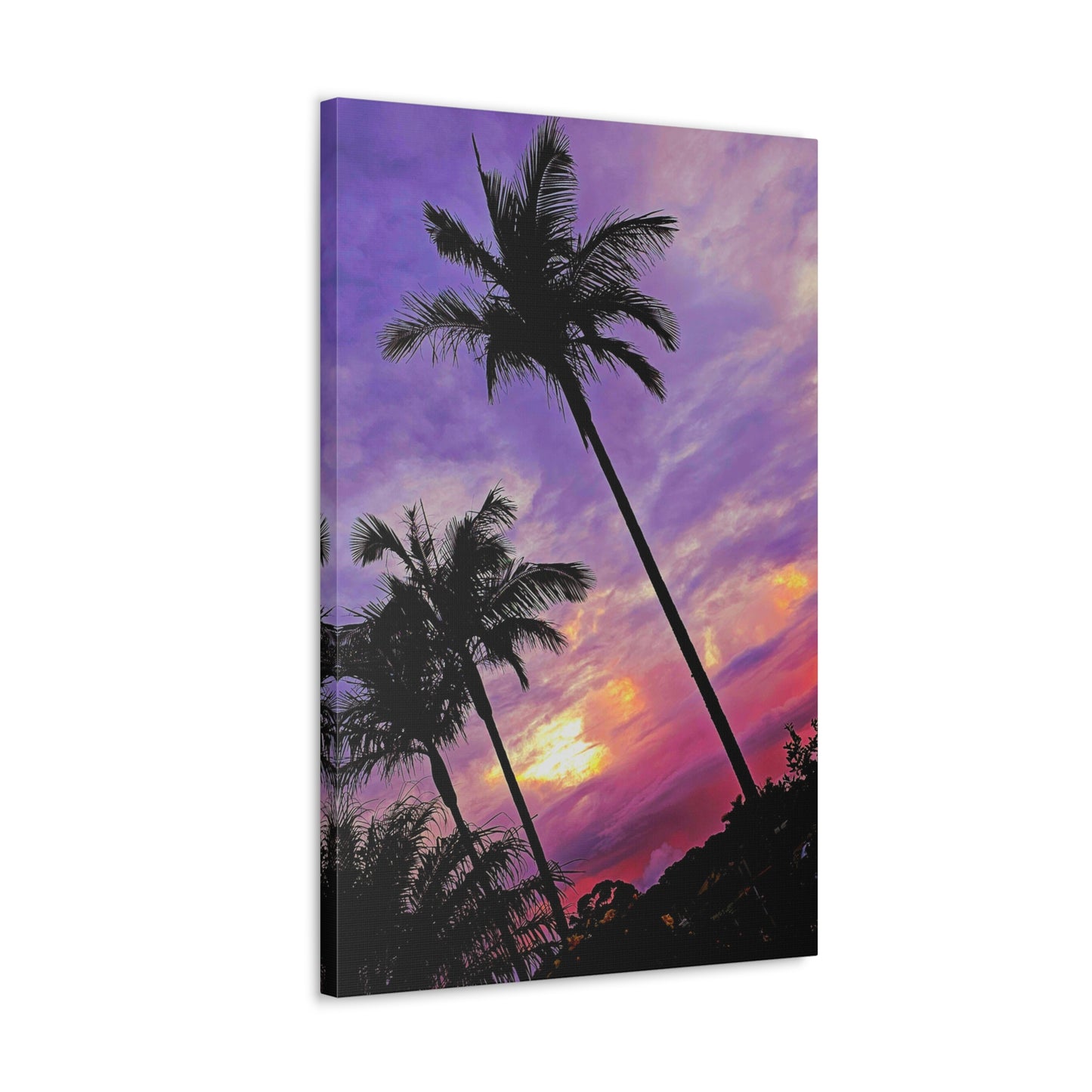 Palm Purple Sunset Canvas Print