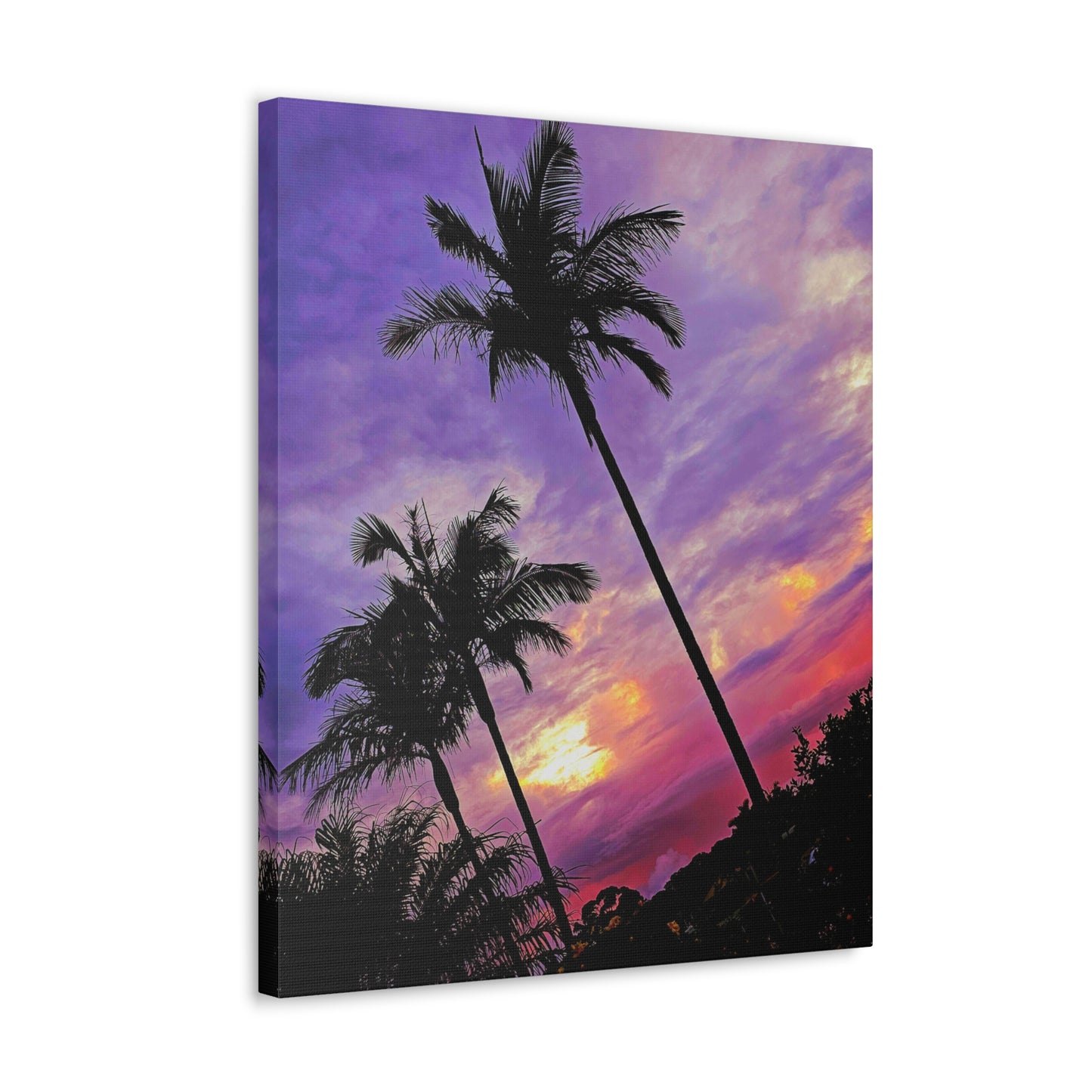 Palm Purple Sunset Canvas Print