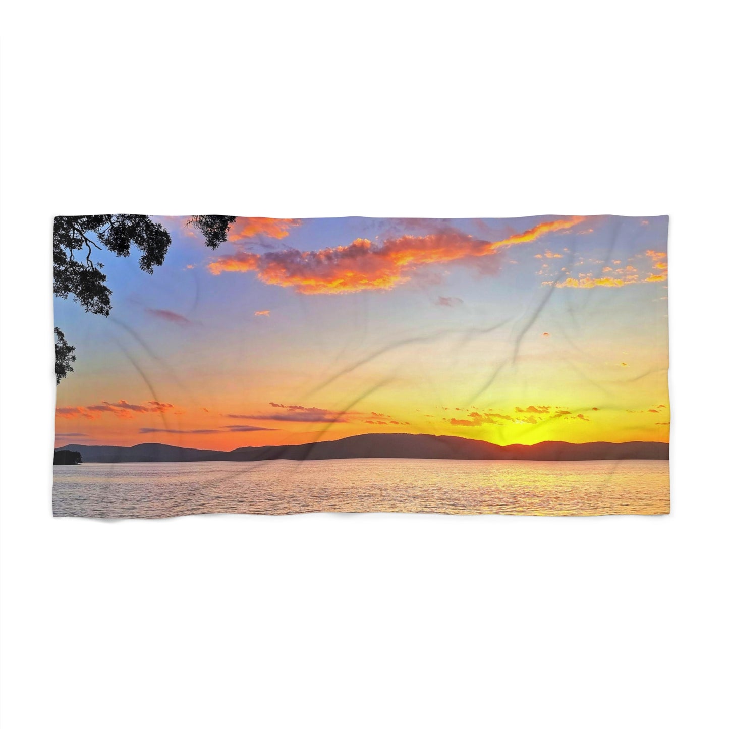 Sunset Lake Beach Towel
