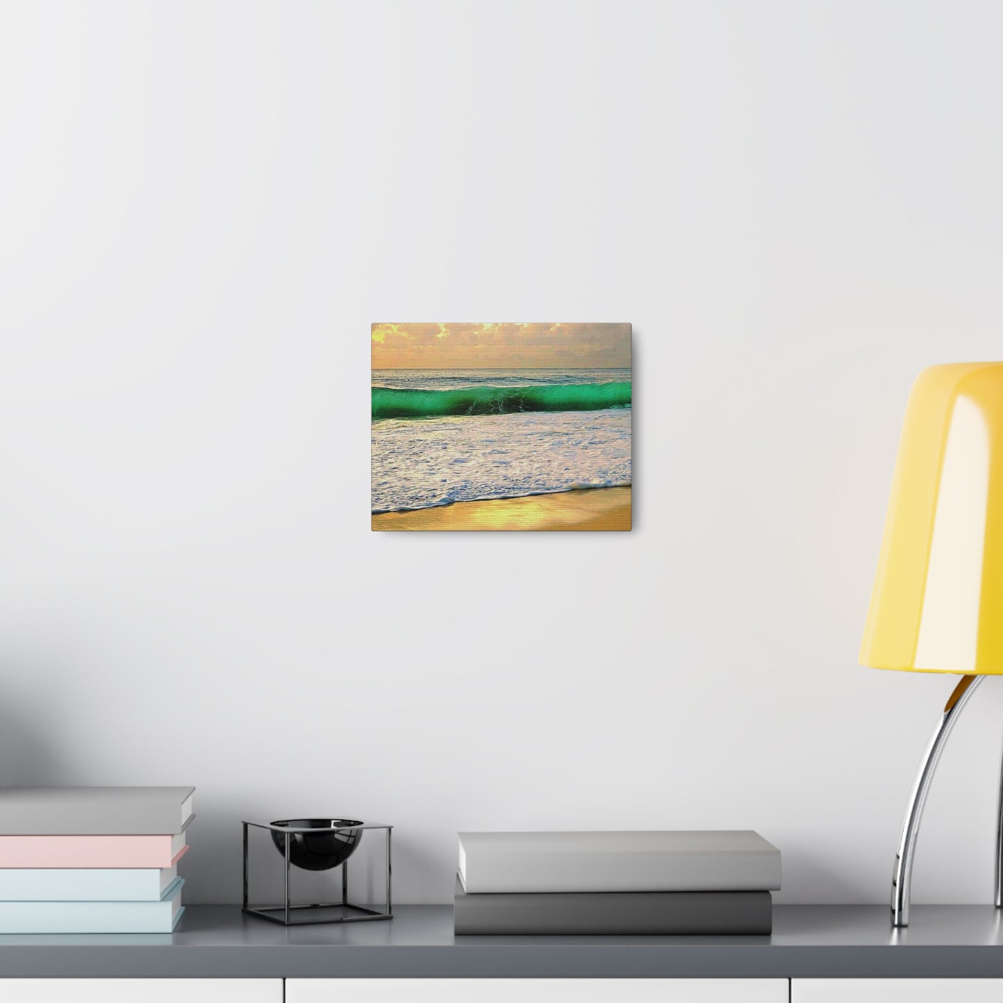 One Mile Green & Gold Canvas Print