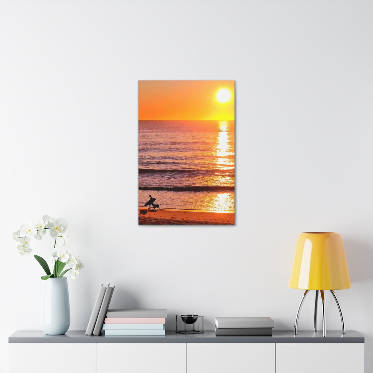 Sunrise Surfer Canvas Print