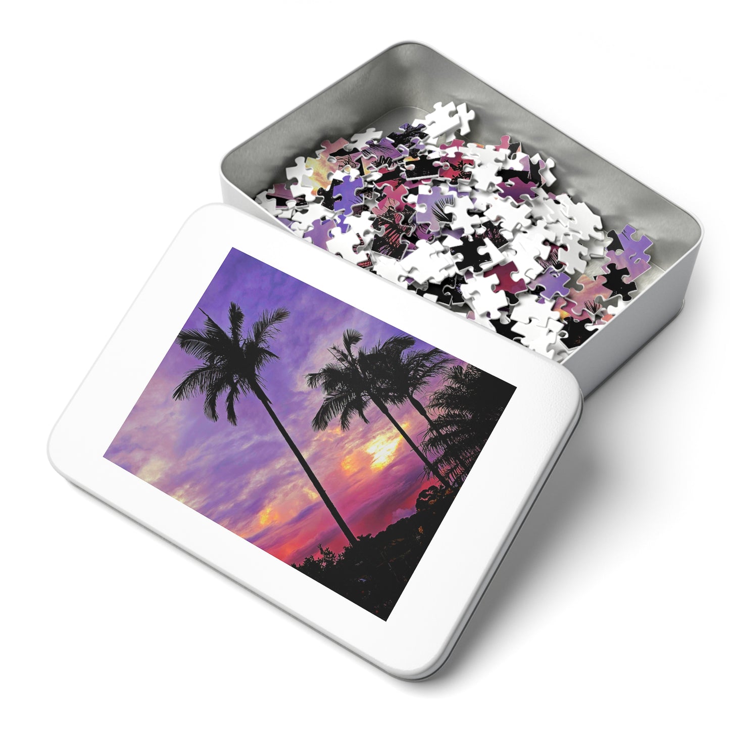 Palm Purple Sunset Jigsaw Puzzle