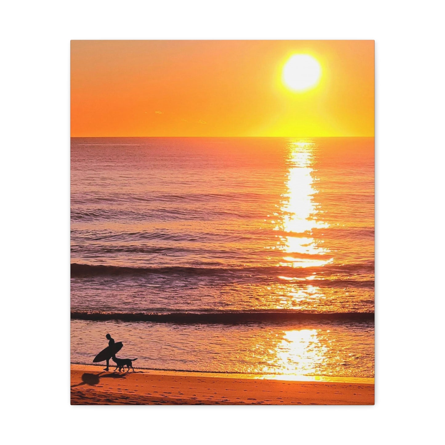 Sunrise Surfer Canvas Print