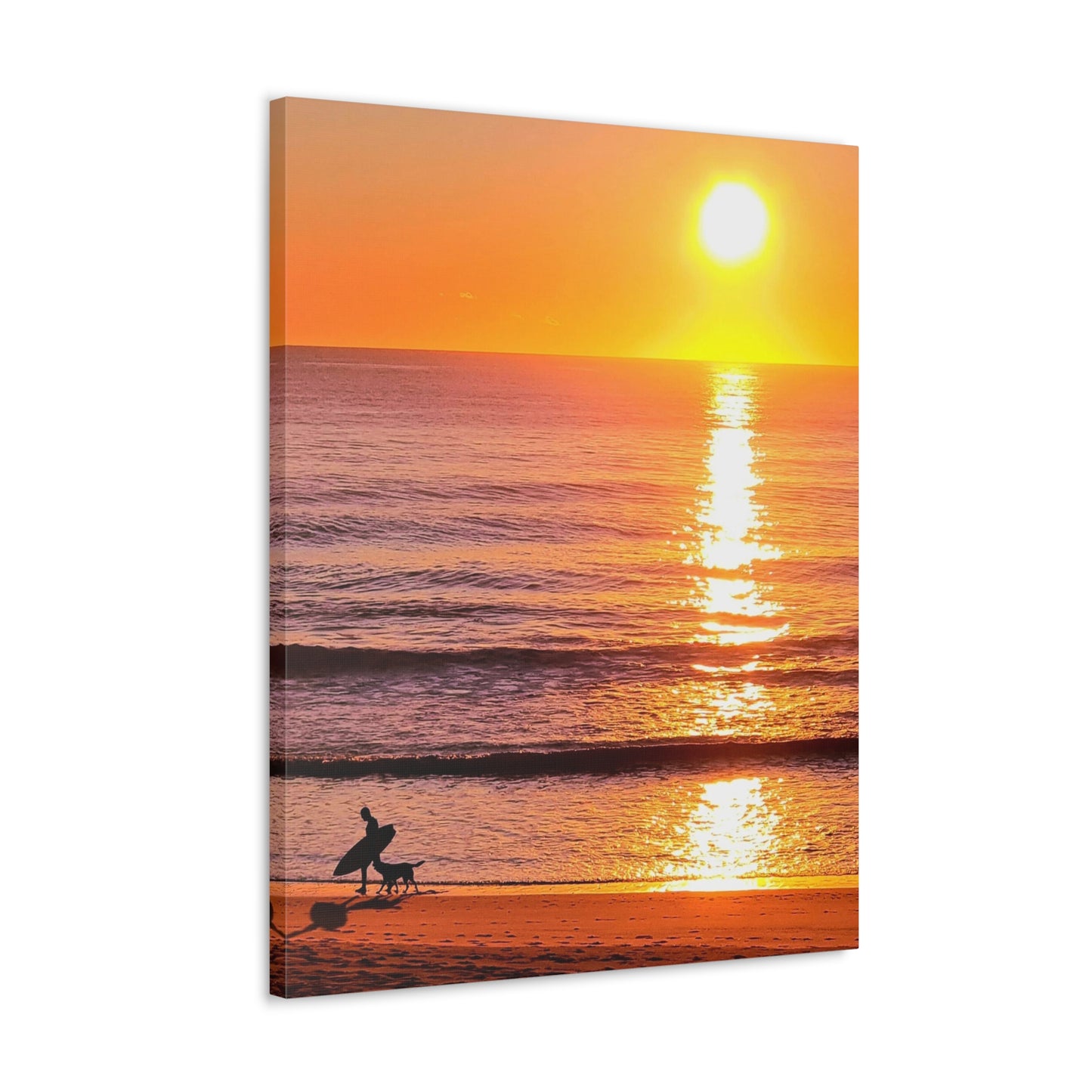 Sunrise Surfer Canvas Print