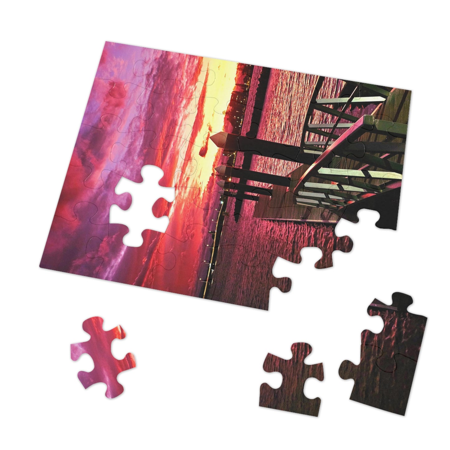 Forster Pier Sunset Jigsaw Puzzle