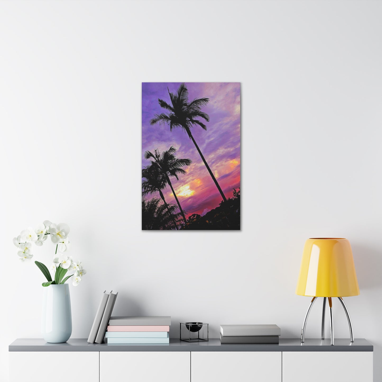 Palm Purple Sunset Canvas Print
