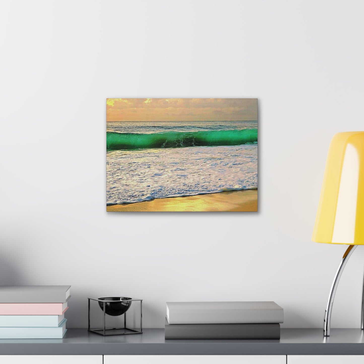 One Mile Green & Gold Canvas Print