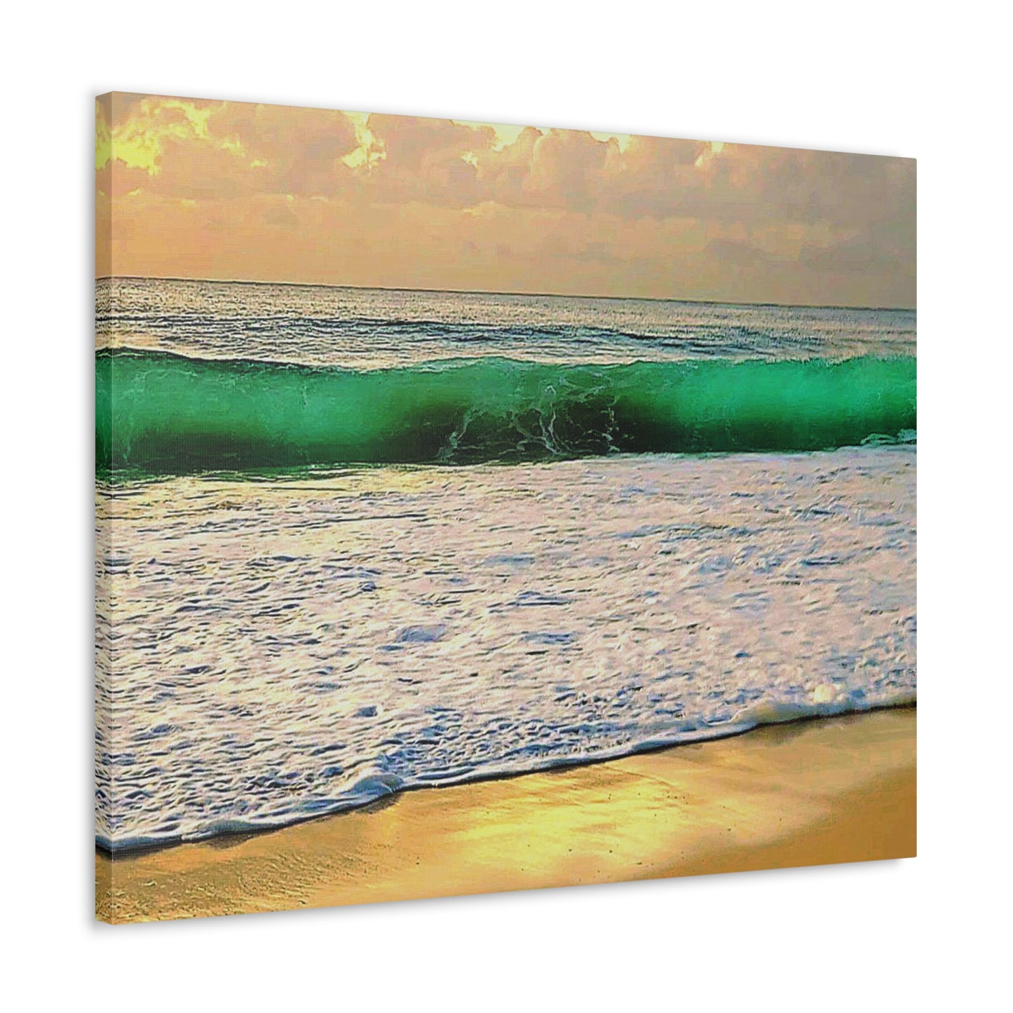 One Mile Green & Gold Canvas Print
