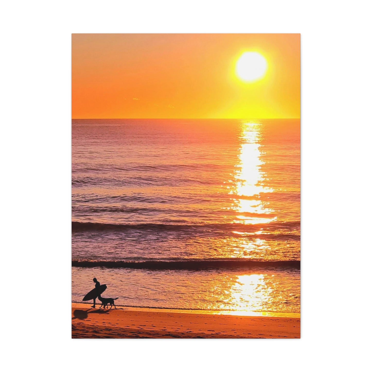 Sunrise Surfer Canvas Print