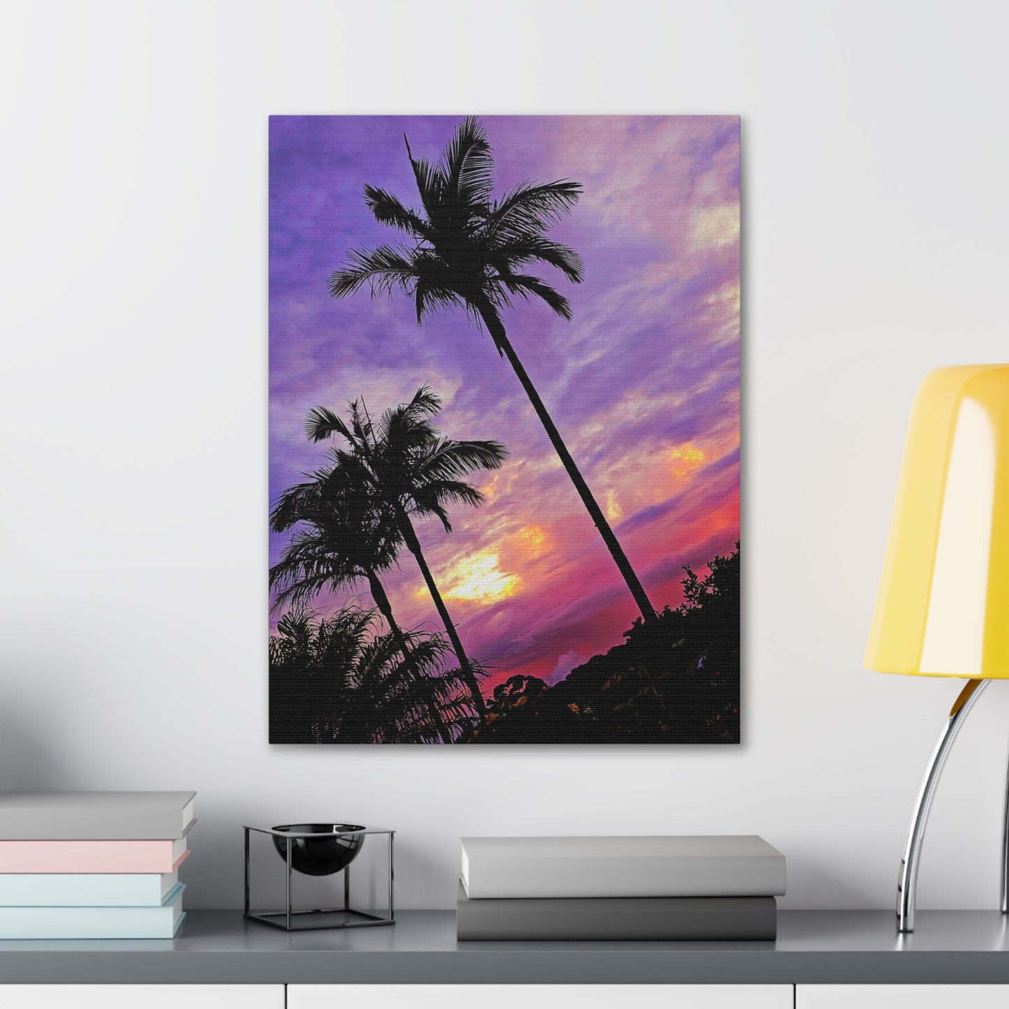 Palm Purple Sunset Canvas Print