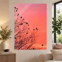 Ellevate review — Pink Sky Tree — 70 × 100 cm acrylic wall mock-up; simulated reflections (20250615_170654)