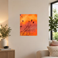 Amber Whispers — 40 × 50 cm acrylic wall mock-up; simulated reflections