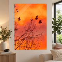Amber Whispers — 70 × 100 cm acrylic wall mock-up; simulated reflections
