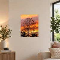 Golden Canopy — 40 × 50 cm acrylic wall mock-up; simulated reflections