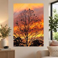 Golden Canopy — 70 × 100 cm acrylic wall mock-up; simulated reflections