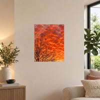 Copper Lace — 40 × 50 cm acrylic wall mock-up; simulated reflections