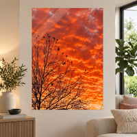 Copper Lace — 70 × 100 cm acrylic wall mock-up; simulated reflections