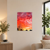 Sky on Fire — 40 × 50 cm acrylic wall mock-up; simulated reflections