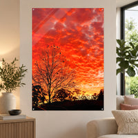 Evening's Encore — 70 × 100 cm acrylic wall mock-up; simulated reflections